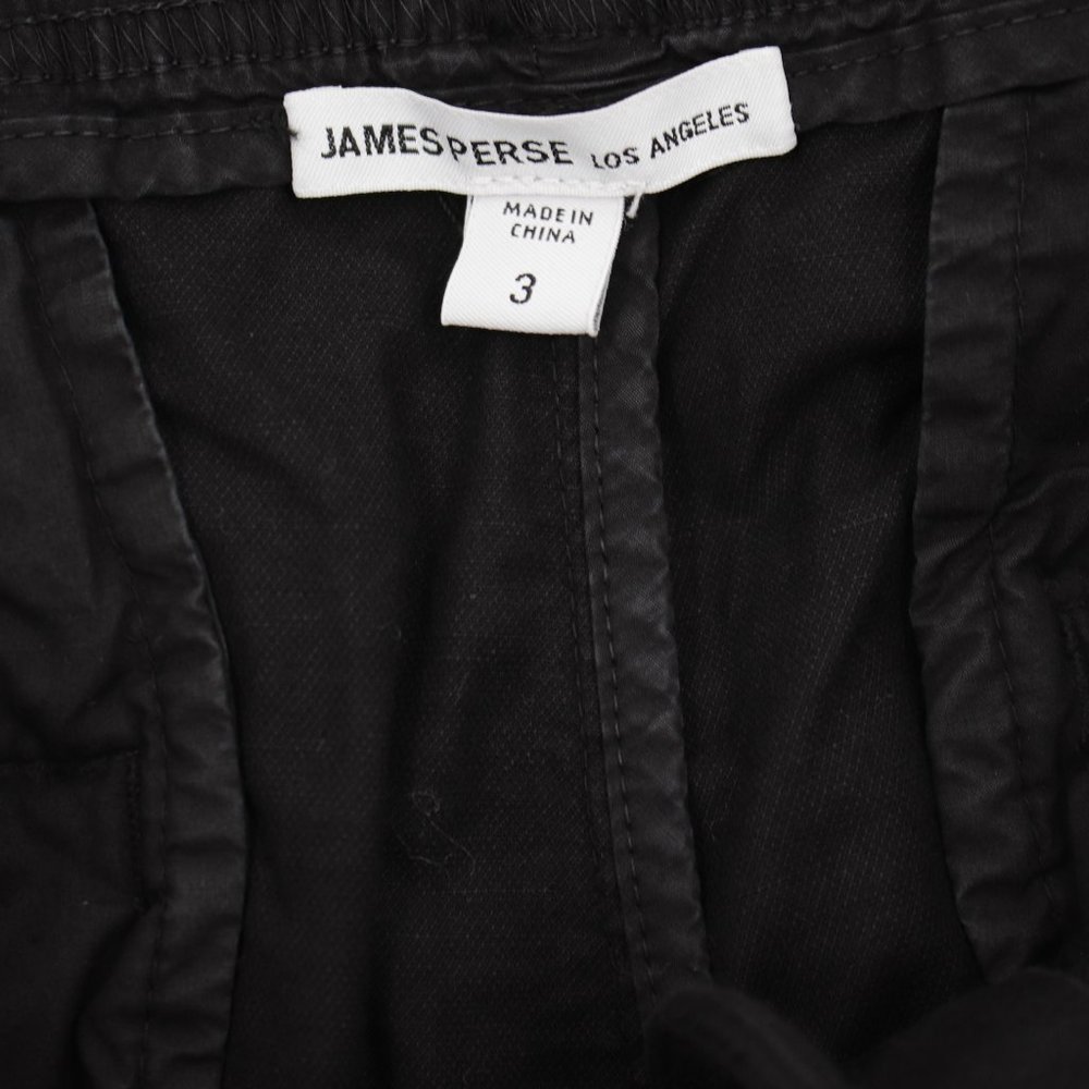 James Perse Pants Men 3 Cotton Linen Elastic Waist Drawstring Black straight leg - Picture 4 of 11